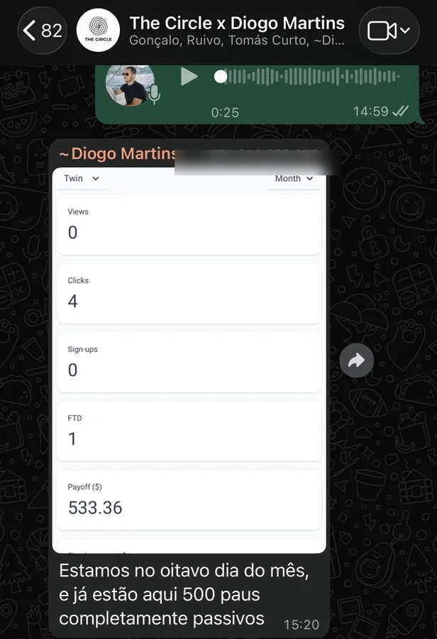 Mensagem real de um aluno sobre o resultado alcançado